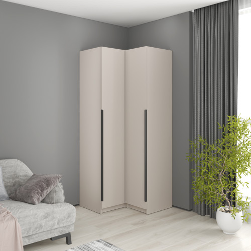 MebelStar Corner wardrobe Oscar chipboard BL-B, standard Cashmere, 87x52x220 cm (MBS-6928)