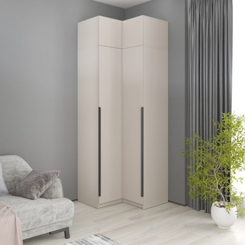 Кутова шафа з антресоллю MebelStar Оскар ДСП BL-B, стандарт 87x52x260 см Кашемір (MBS-6948)