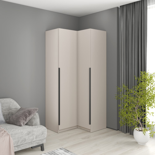 MebelStar Corner wardrobe Oscar chipboard BL-B, standard Cashmere, 97x52x220 cm (MBS-6968)