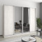 MebelStar Four-door wardrobe Standard AL 2DSP/2 Mirrors Alaska gray, 260x60x210 cm (MBS-12247)