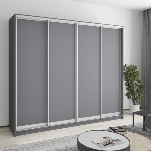 Шкаф-купе четырехдверный MebelStar Стандарт AL 4ДСП 240x45x210 см Антрацит (MBS-12177)