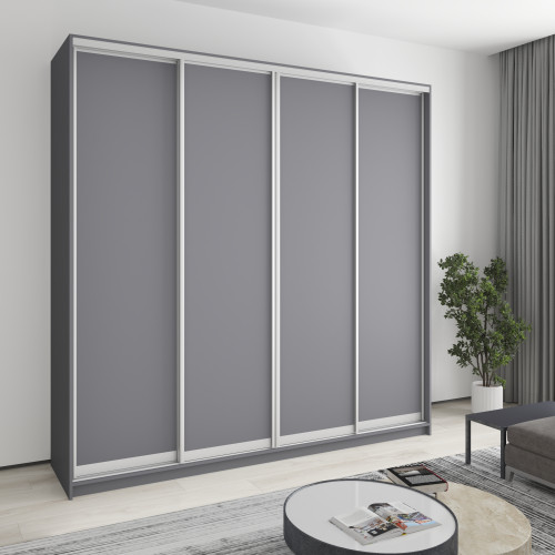 Шкаф-купе четырехдверный MebelStar Комбо AL 4ДСП 240x45x240 см Антрацит (MBS-13257)