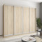 MebelStar Four-door wardrobe Combo AL 4DSP Sonoma Oak, 260x60x210 cm (MBS-12447)