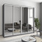 MebelStar Four-door wardrobe Combo AL 4 Mirrors Anthracite, 240x45x210 cm (MBS-12537)