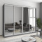 MebelStar Four-door wardrobe Standard AL 4 Mirrors Anthracite, 260x60x210 cm (MBS-12327)