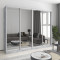 MebelStar Four-door wardrobe Combo AL 4 Mirrors Concrete, 260x45x210 cm (MBS-12547)