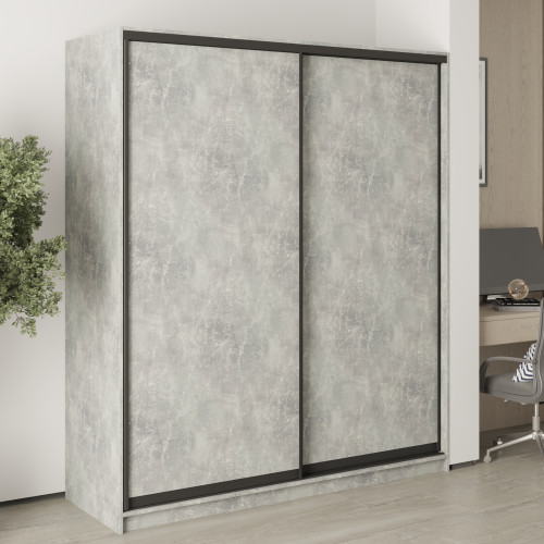 MebelStar Two-door wardrobe Combo BG 2DSP Concrete, 180x60x210 cm (MBS-11507)