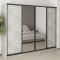 MebelStar Four-door wardrobe Standard BG 2DSP/2 Mirrors Concrete, 260x45x210 cm (MBS-11827)