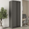 MebelStar Two-door wardrobe Standard BG 2DSP Anthracite, 90x45x240 cm (MBS-9957)