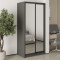 MebelStar Two-door wardrobe Standard BG 2 Mirrors Anthracite, 100x60x210 cm (MBS-11227)