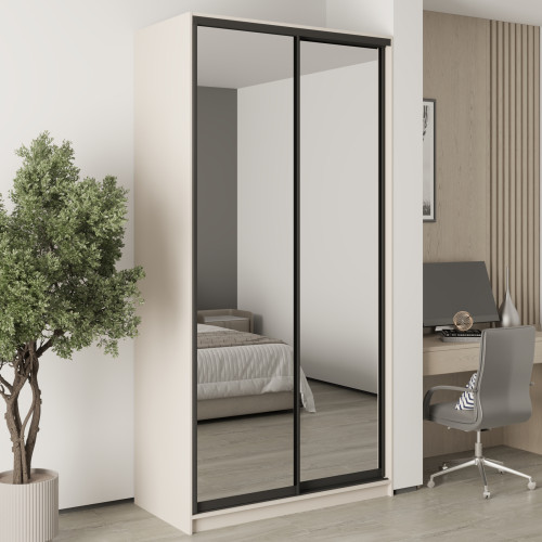 Шафа-купе дводверна MebelStar Уні BG 2 Дзеркала 120x45x240 см Кашемір (MBS-10567)