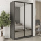MebelStar Two-door wardrobe Standard BG 2 Mirrors Anthracite, 150x45x240 cm (MBS-10287)