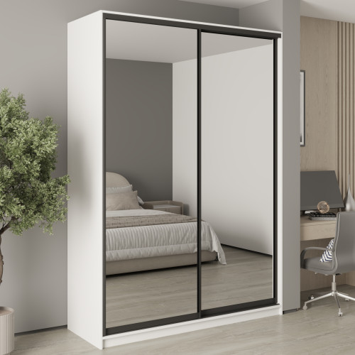 MebelStar Two-door wardrobe Standard BG 2 Mirrors Alaska white, 170x45x240 cm (MBS-10307)