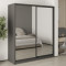 MebelStar Two-door wardrobe Uni BG 2 Mirrors Anthracite, 180x60x210 cm (MBS-11417)