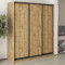 MebelStar Three-door wardrobe Uni BG 3DSP Tahoe oak, 180x60x210 cm (MBS-8129)