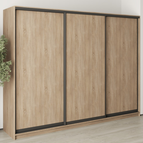 MebelStar Three-door wardrobe Combo BG 3DSP Sonoma Oak, 270x45x210 cm (MBS-8917)