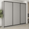 MebelStar Three-door wardrobe Uni BG 3DSP Gray mouse, 270x45x240 cm (MBS-7739)
