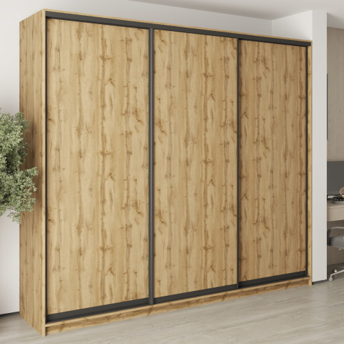 MebelStar Three-door wardrobe Combo BG 3DSP Tahoe oak, 270x45x240 cm (MBS-9577)