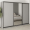 MebelStar Three-door wardrobe Combo BG 2DSP/Mirror Gray mouse, 270x45x210 cm (MBS-9197)