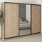 MebelStar Three-door wardrobe Combo BG 2DSP/Mirror Sonoma Oak, 270x45x210 cm (MBS-9097)