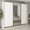 MebelStar Three-door wardrobe Combo BG 2DSP/Mirror Alaska white, 270x60x240 cm (MBS-9607)