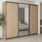 MebelStar Three-door wardrobe Combo BG 2DSP/Mirror Sonoma Oak, 270x60x240 cm (MBS-9647)
