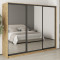 MebelStar Three-door wardrobe Uni BG 3 Mirrors Tahoe Oak, 250x60x210 cm (MBS-8109)