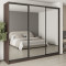 MebelStar Three-door wardrobe Combo BG 3 Mirrors Ristreto oak, 270x60x240 cm (MBS-9907)