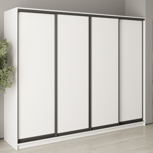 MebelStar Four-door wardrobe Standard BG 4DSP Alaska white, 260x60x210 cm (MBS-11767)