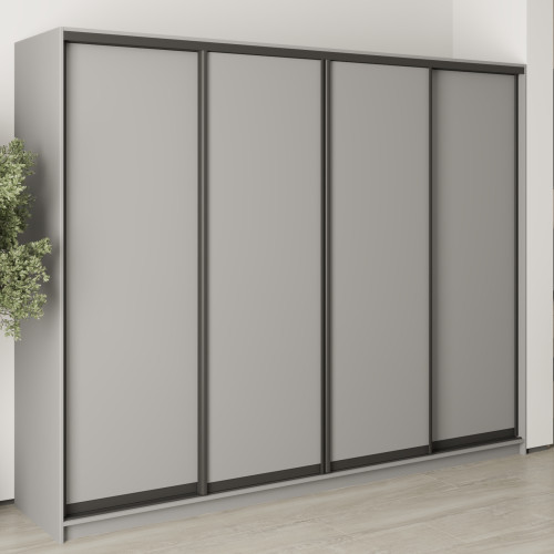 MebelStar Four-door wardrobe Standard BG 4DSP Gray mouse, 260x45x210 cm (MBS-11787)