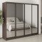 MebelStar Four-door wardrobe Combo BG 4 Mirrors Ristreto Oak, 240x45x210 cm (MBS-12137)