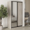 MebelStar Two-door wardrobe Standard BG DSP/Mirror Alaska gray, 110x60x210 cm (MBS-11057)