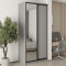 MebelStar Two-door wardrobe Standard BG DSP/Mirror Gray mouse, 110x60x240 cm (MBS-10247)