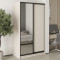 MebelStar Two-door wardrobe Uni BG DSP/Mirror Cashmere, 120x45x210 cm (MBS-11377)