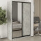MebelStar Two-door wardrobe Standard BG DSP/Mirror Concrete, 130x60x210 cm (MBS-11077)