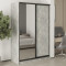 MebelStar Two-door wardrobe Standard BG DSP/Mirror Concrete, 140x45x210 cm (MBS-10997)