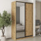 MebelStar Two-door wardrobe Standard BG DSP/Mirror Tahoe Oak, 140x45x240 cm (MBS-10187)