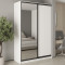 MebelStar Two-door wardrobe Combo BG DSP/Mirror Alaska white, 160x60x240 cm (MBS-10717)