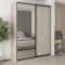MebelStar Two-door wardrobe Combo BG DSP/Mirror Alaska gray, 180x60x240 cm (MBS-10707)