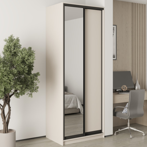MebelStar Two-door wardrobe Standard BG DSP/Mirror Cashmere, 90x60x240 cm (MBS-10227)