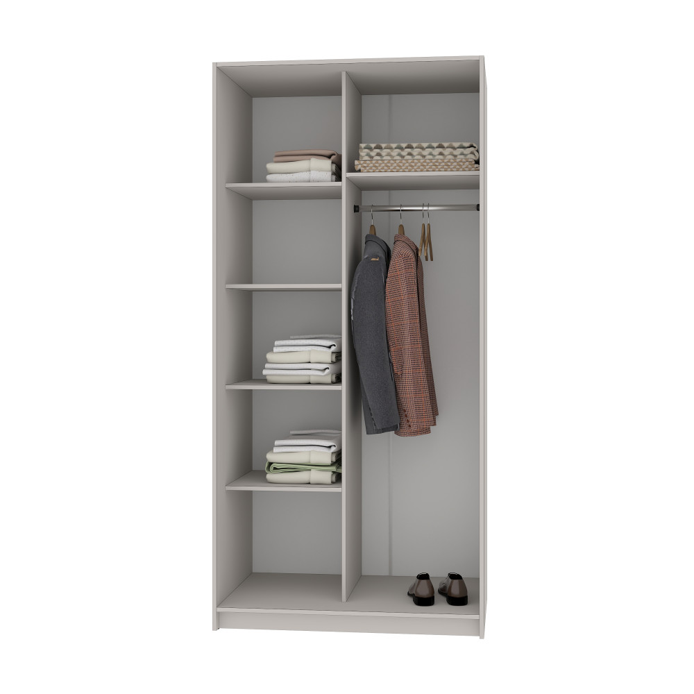 MebelStar Two-door wardrobe Standard BG 2 Mirrors Anthracite, 100x60x210 cm (MBS-11227)