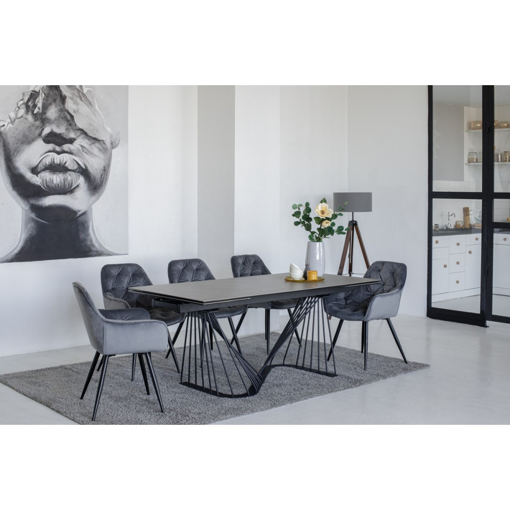 Стул кухонный Vetro M-65 Серый велюр/Черный (VTR-1081)