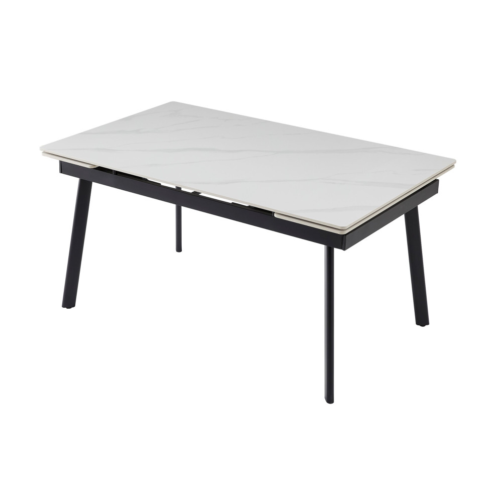 Обеденный керамический стол Vetro TM-98 Белый мрамор/Черный (VTR-1226)