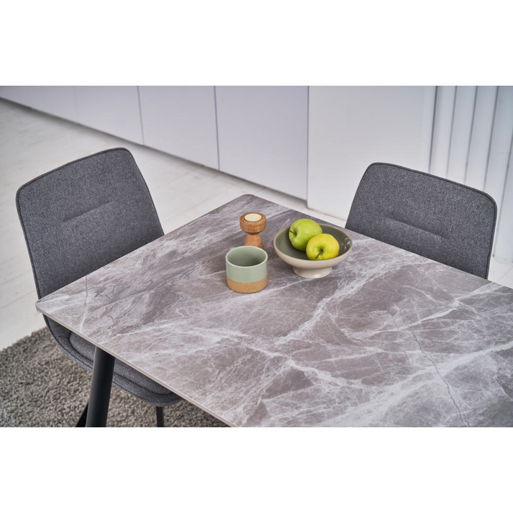 Обеденный керамический стол Vetro TM-100 Калакатта грей/Черный (VTR-1276)