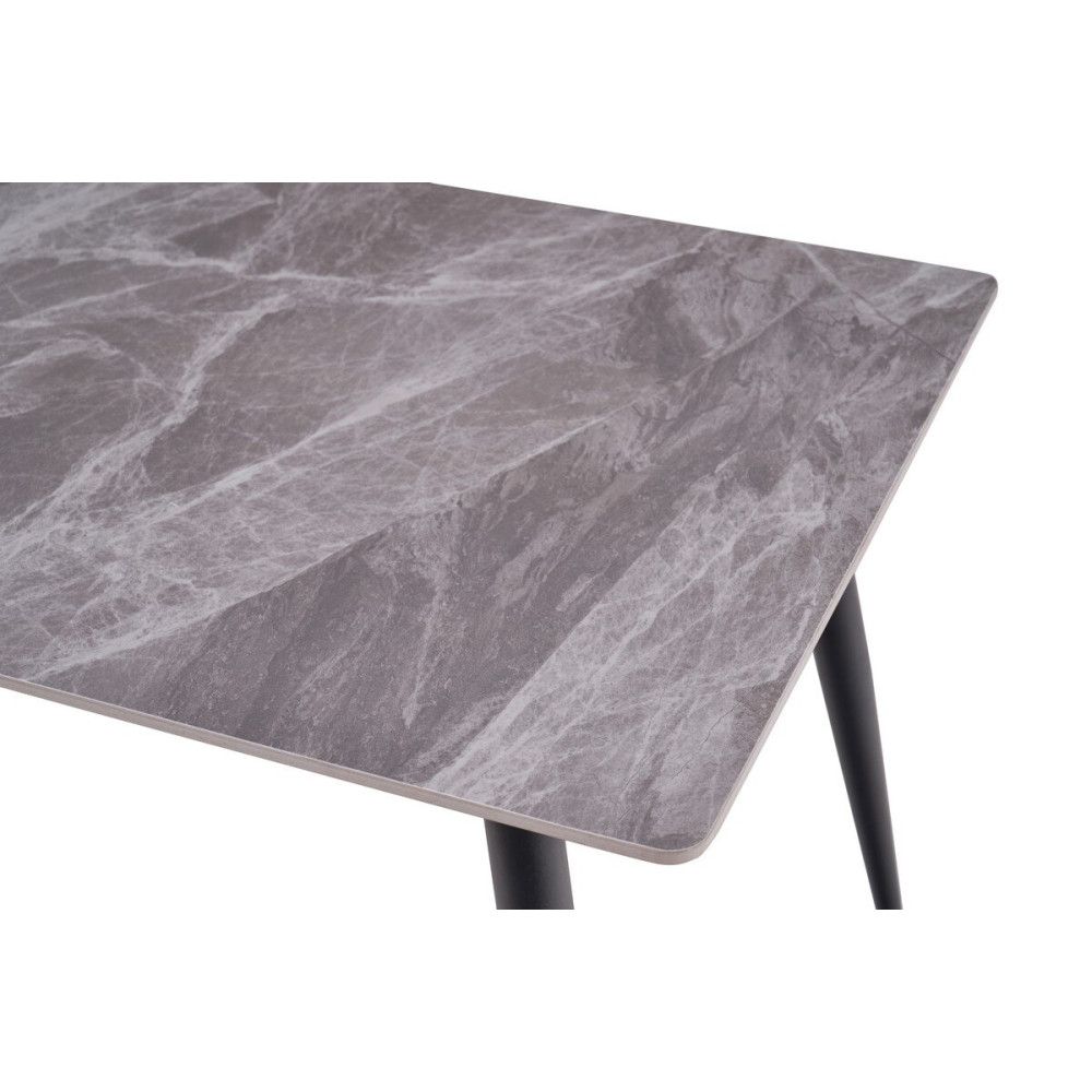 Обеденный керамический стол Vetro TM-100 Калакатта грей/Черный (VTR-1276)