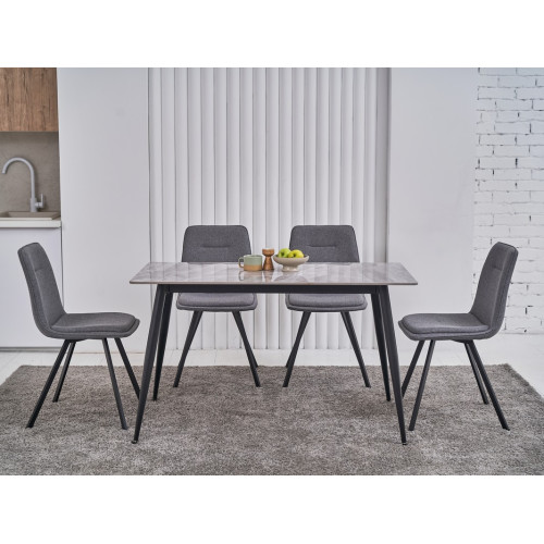 Обеденный керамический стол Vetro TM-100 Калакатта грей/Черный (VTR-1276)