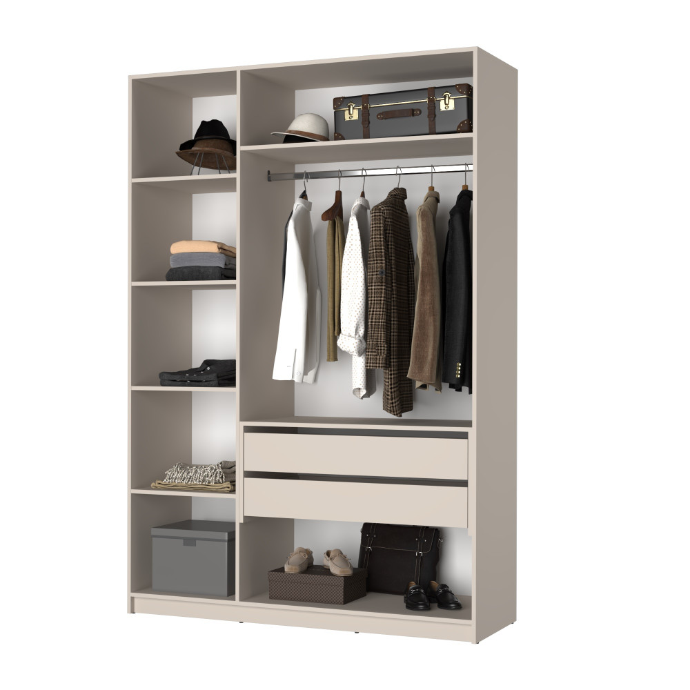 Шкаф 3-дверный MebelStar Оскар Gloss BL-B, блок ящиков 150x52x220 см Дуб сонома/Белый (MBS-5247)