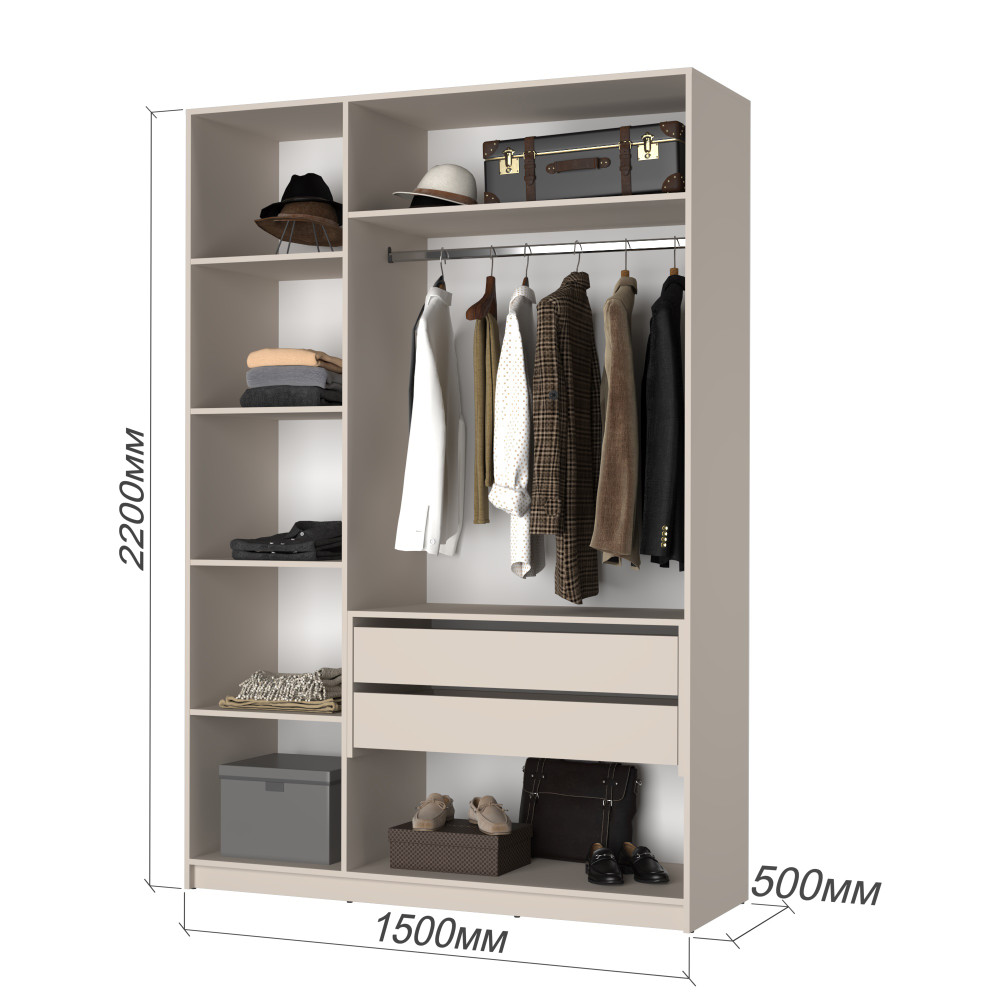 Шкаф 3-дверный MebelStar Оскар Gloss BL-B, блок ящиков 150x52x220 см Дуб сонома/Белый (MBS-5247)