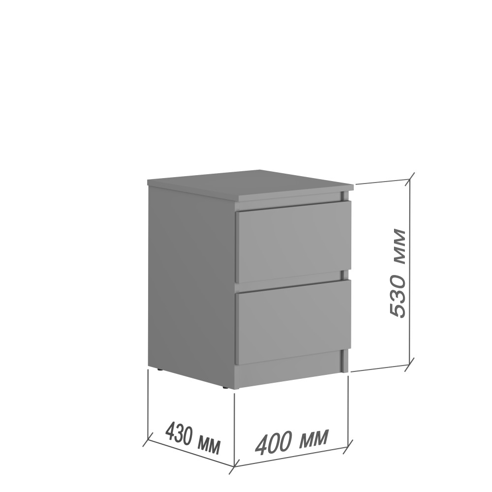 Прикроватная тумба MebelStar Нео 40x43x53 см Аляска серый (MBS-1185)