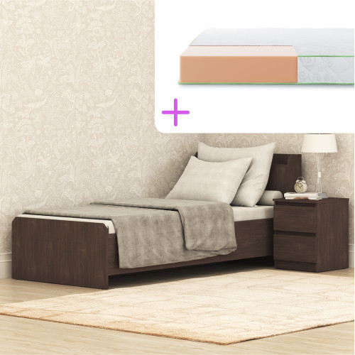 Кровать MebelStar Нео 90x200 см с матрасом Faino Zory (MBS-3434)